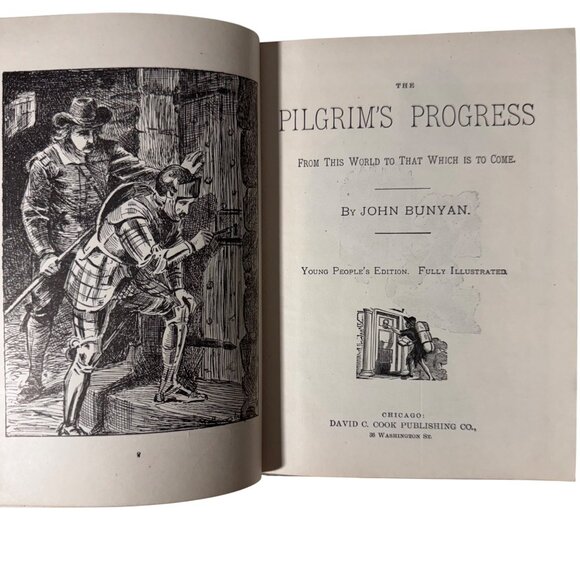 The Pilgrims Progress By John Bunyan Young Peoples Ed. Illustrated Religious - Picture 3 of 14